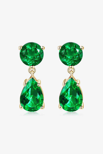 Grown Emerald Drop Earrings