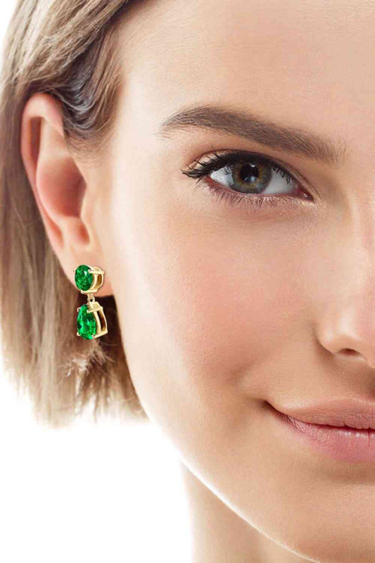 Grown Emerald Drop Earrings